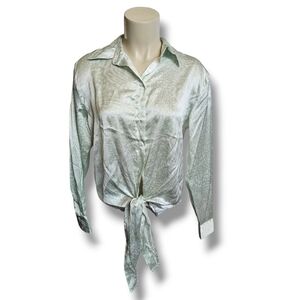 Japna long sleeve tie front blouse. Small